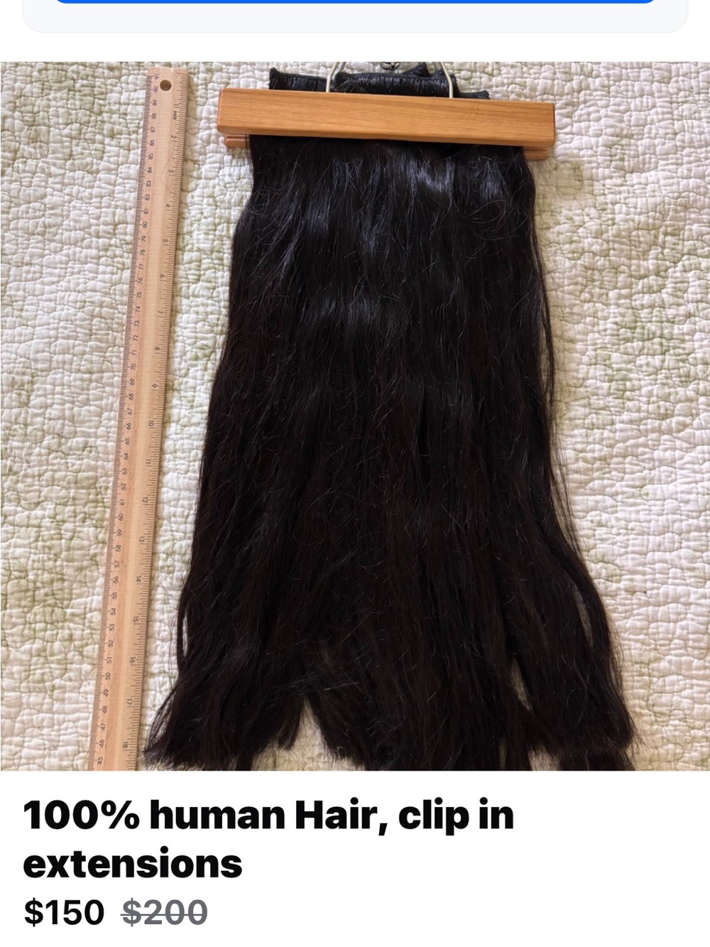 100% Human Clip-In Hair Extension - Natural Black